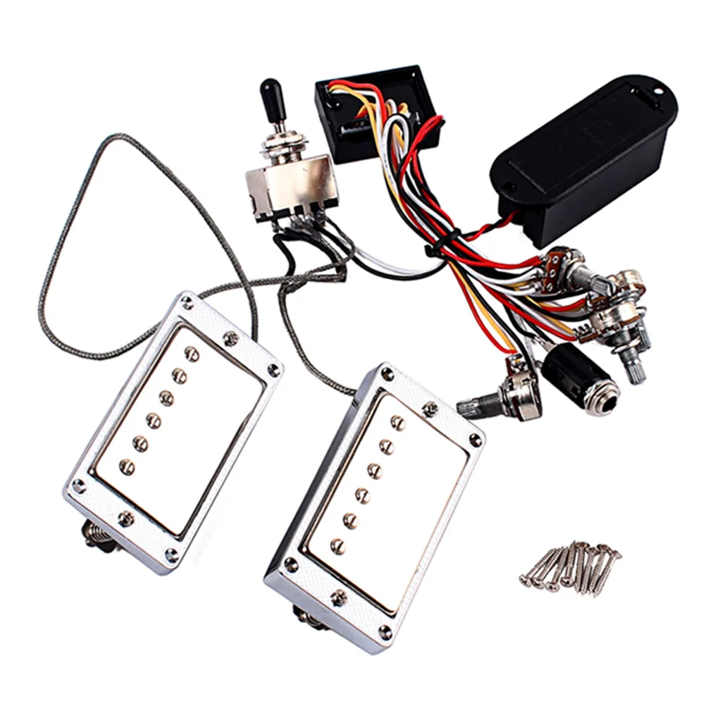

Guitar Pickup Set Pickups Durable Humbucker Trumpet Electric with Silver Metal Active