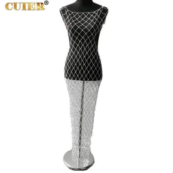 CuiEr 130CM Length Elegant Women Shawl Sexy Backless Long Dress Handmade Statement Body Jewelry for Wedding