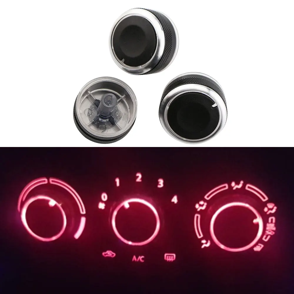 Car AC Knob for Mazda 6 M6 2006 - 2014 2015 3Pcs/Set Air Conditioning Heat Control Switch Button Aluminum Alloy Knob Accessories