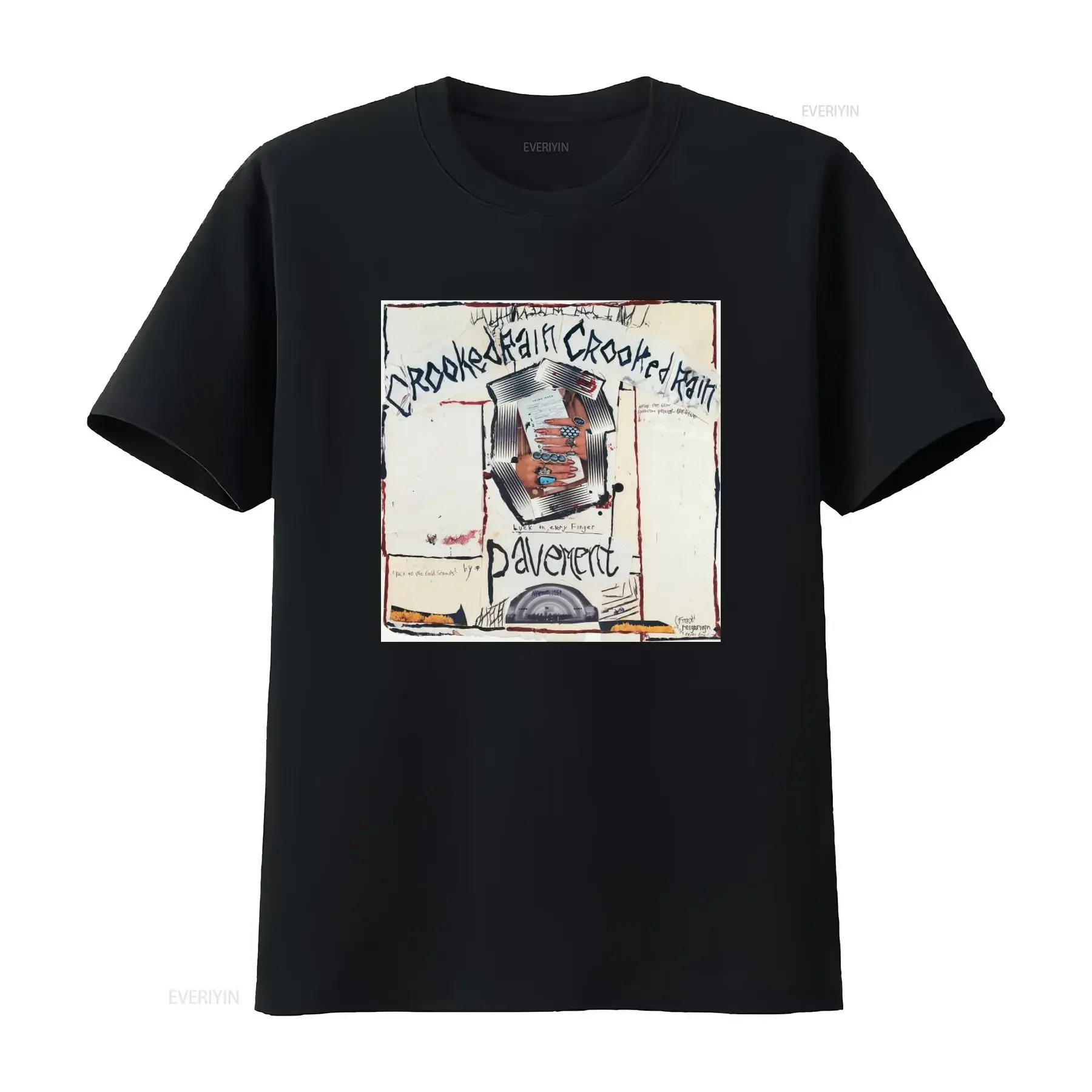 Pavement Crooked Rain Album Art Print T Shirt for Fans Unique Music Inspired Design vintage Washed Breathable Soft graphic