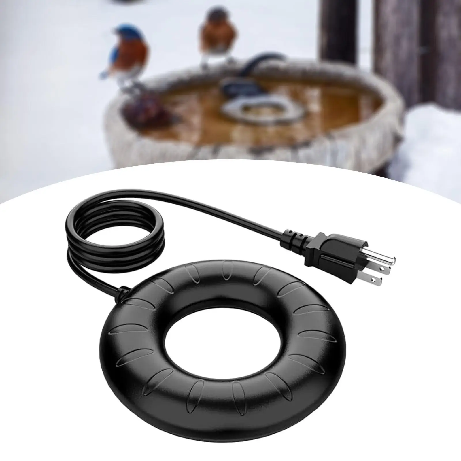 Automatic Birdbath Heater Outdoor Deicer Ice Melter Aluminum Water Bowl Warmer for Garden Birds