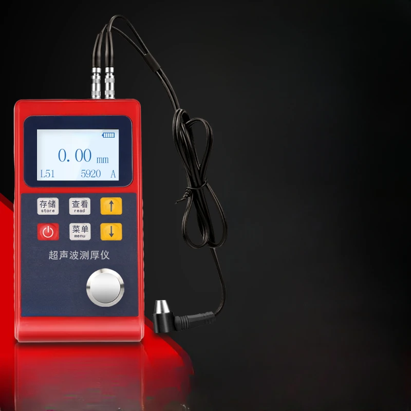 Ultrasonic thickness gauge with high-precision digital display, cast iron aluminum copper glass plastic ceramic