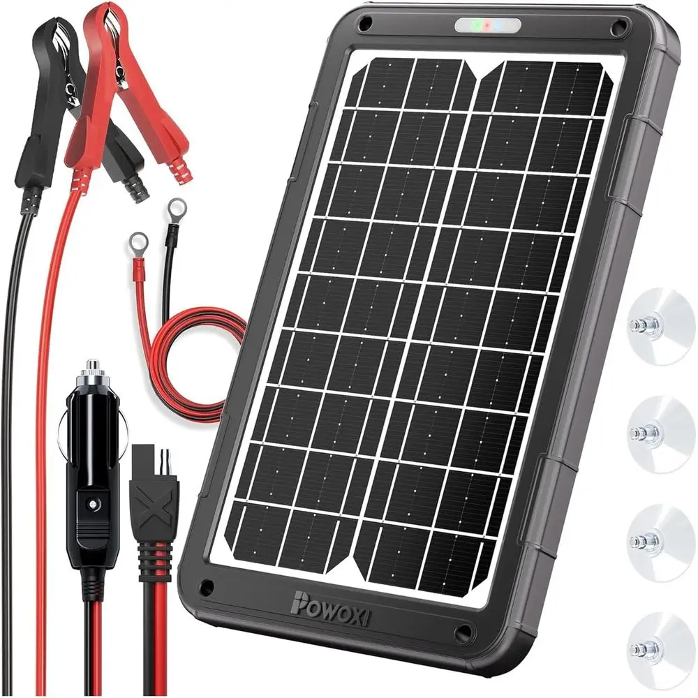 

12V Car Battery Maintainer with 15W Solar Panel Kit and Smart PWM Controller for Car, RV, Boat, Motorcycle, and More
