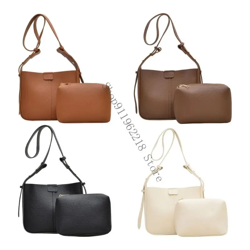 

Women Commuting Bag Stylish Bucket Bag Simple Shoulder Bag PU Leather Commuting Bag Fashion Crossbody Bag for Daily 066F