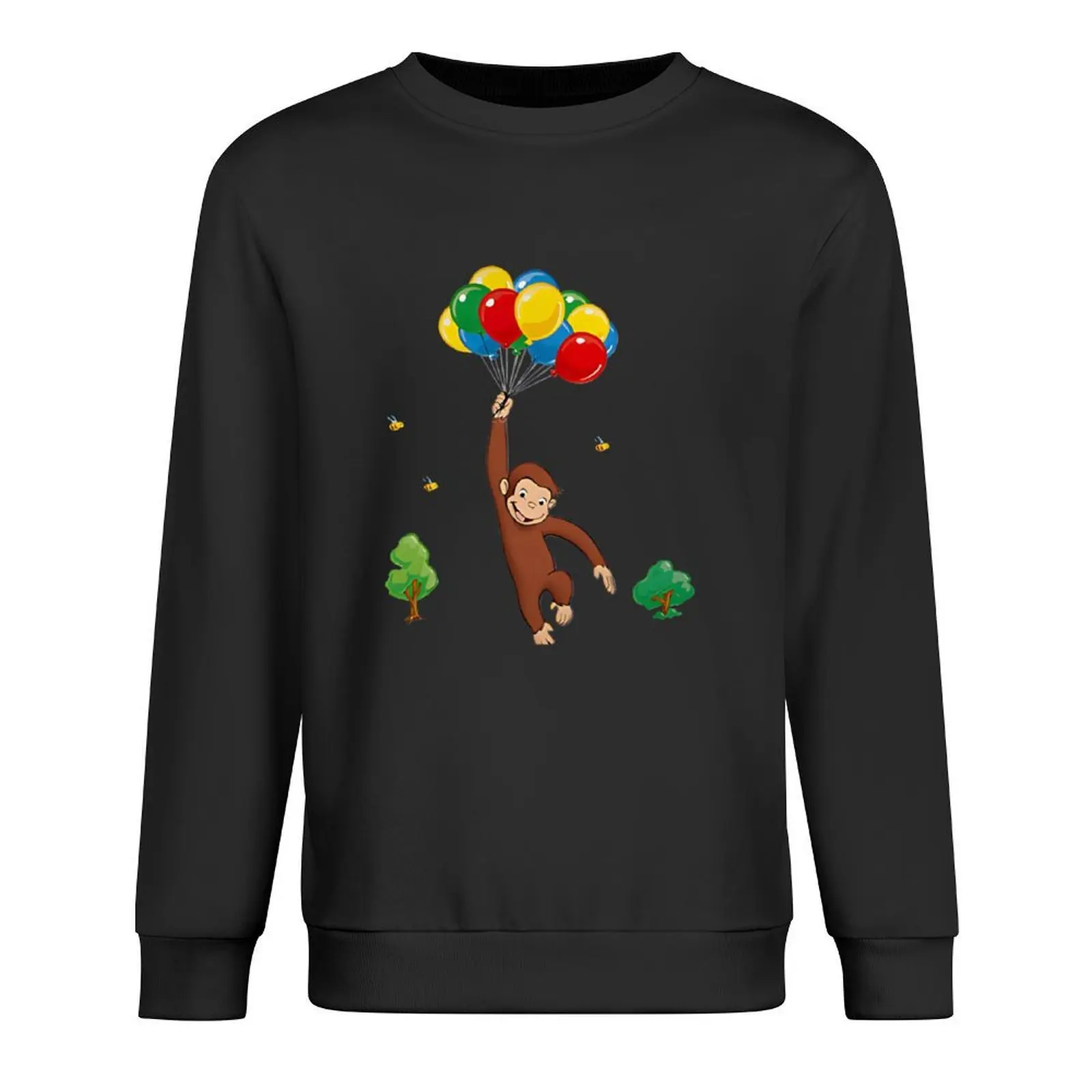 

Balloon - curious george Pullover male clothes tracksuits blouse japanese style sweatshirt