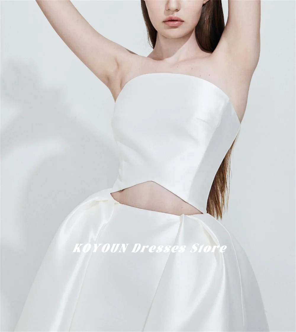 KOYOUN Strapless Simple Wedding Dresses Cut-out Bride Gowns A Line Korean Bride vestidos de novia 2024