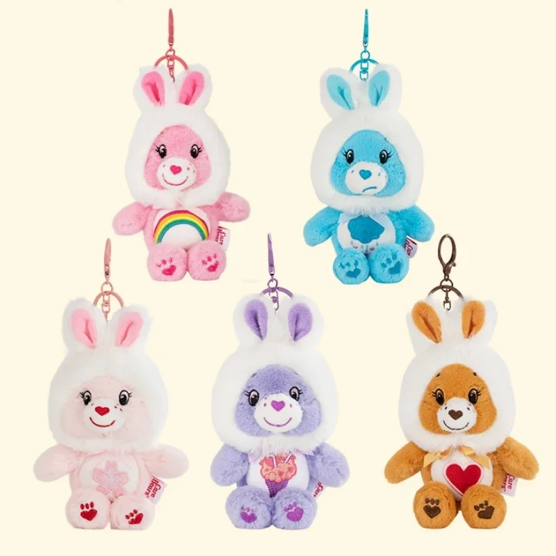 Care Bears 15cm Hasen-Plüsch-Schlüsselanhänger mit Kapuze, Kawaii Stofftier-Anhänger, Taschen- und Gepäck-Charm, Ideales Geschenk für Feiertage und Geburtstage