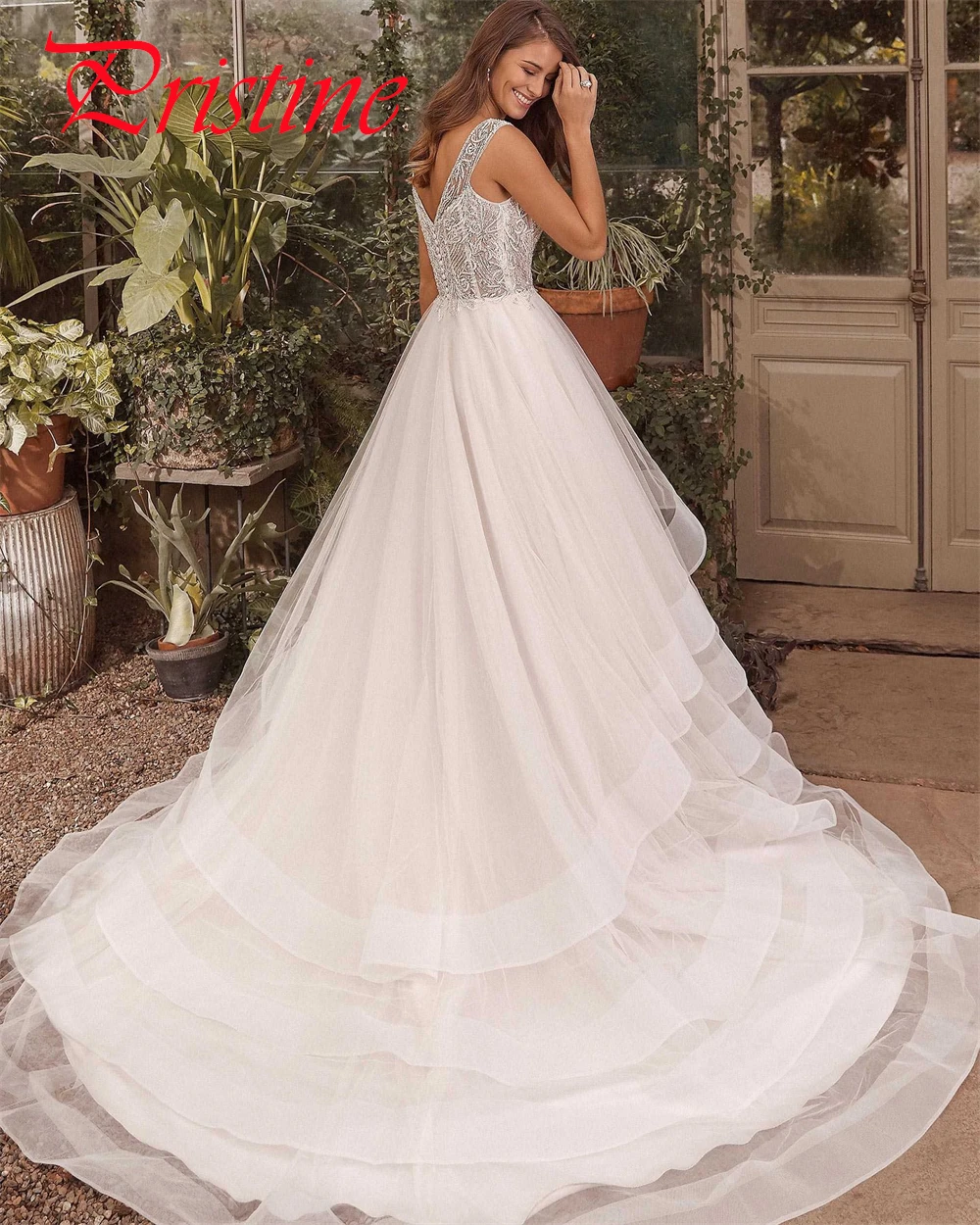 Vestido de casamento de organza branco personalizado, elegante, sem alças, alças espaguete, festa de noiva, botões requintados, costas, vestidos de noiva