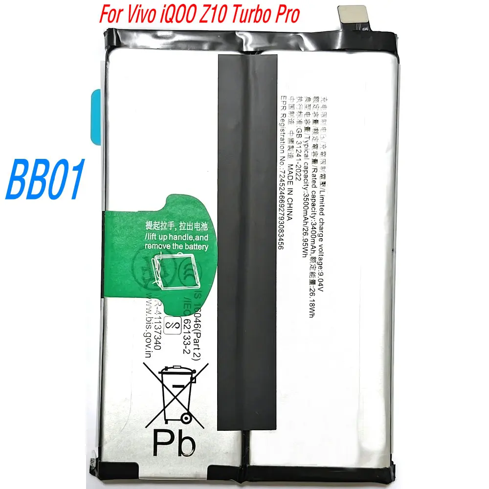 

7.7V 26.18Wh BB01 High Capacity Genuine Battery For Vivo iQOO Z10 Turbo Pro Mobile Phone