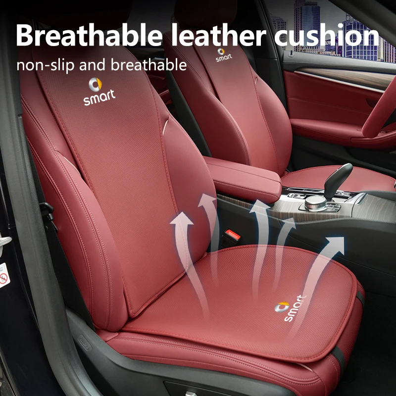 Car Seat Leather Cushion Cover Breathable Anti Slip Chair Protector Pads For Smart Fortwo Forfour 451 453 450 452 454 Roadster C