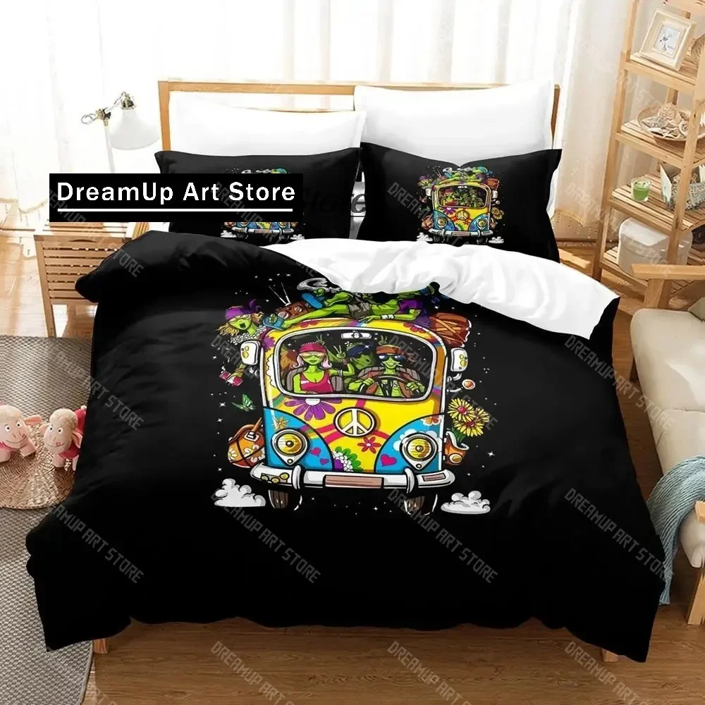 

Cartoon Alien Gangster Bedding Set Cute Quilt Cover Bed Cover With Pillowcase Twin Single Queen King Size Boys Adult Home