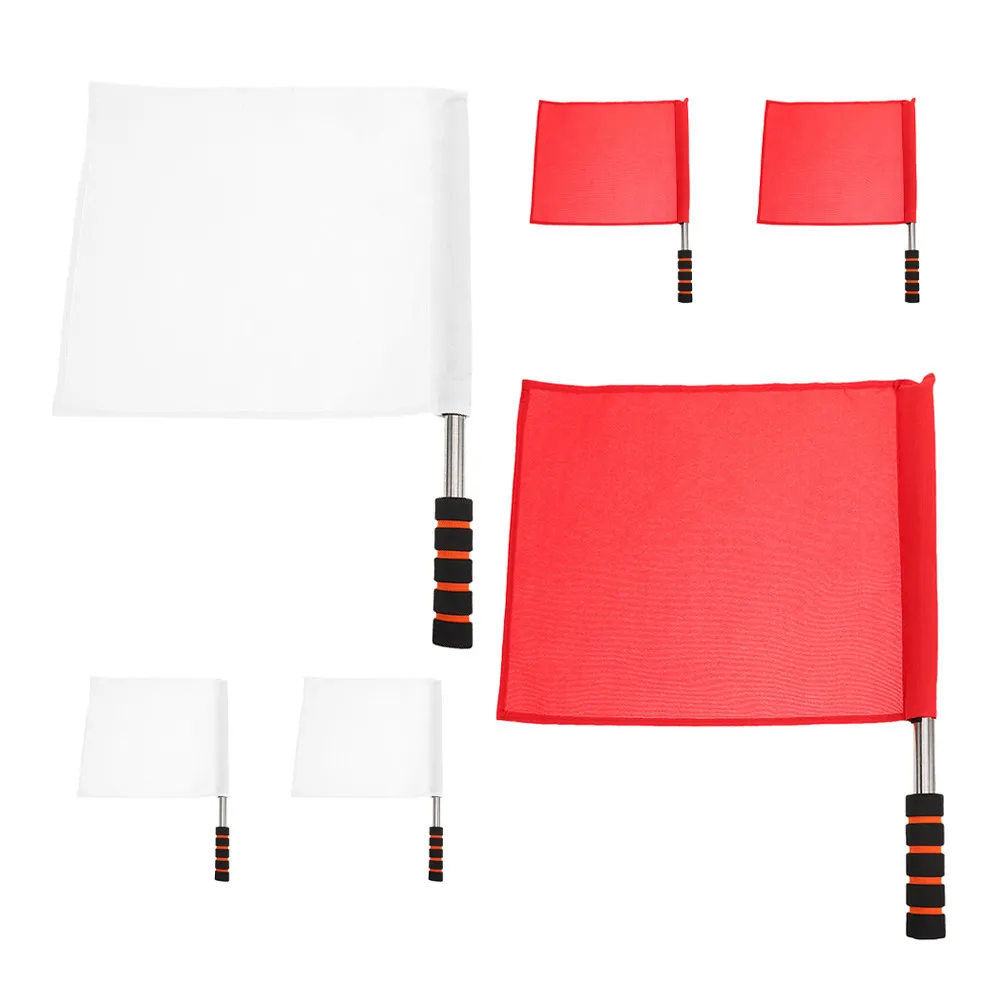 

6Pcs Handheld Signal Flags for Referees Red White High-Visibility Sports Training Soccer Football Volleyball Rugby Linesman