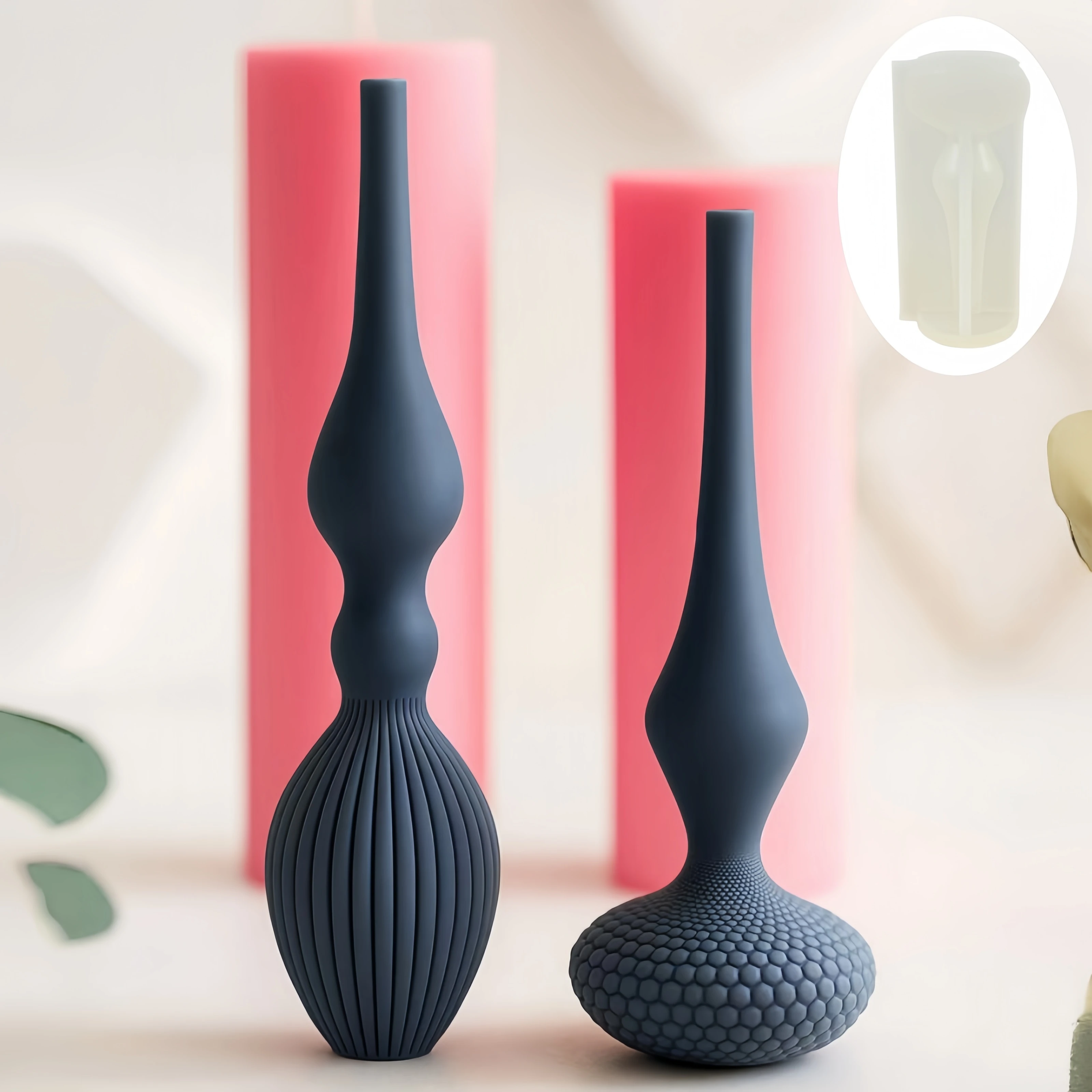 

Striped Roman Column Cylinder Long Rod Candle Silicone Mold Spherical Ball Cylinder Resin Mold Striped Ball Cylinder Gypsum Mold