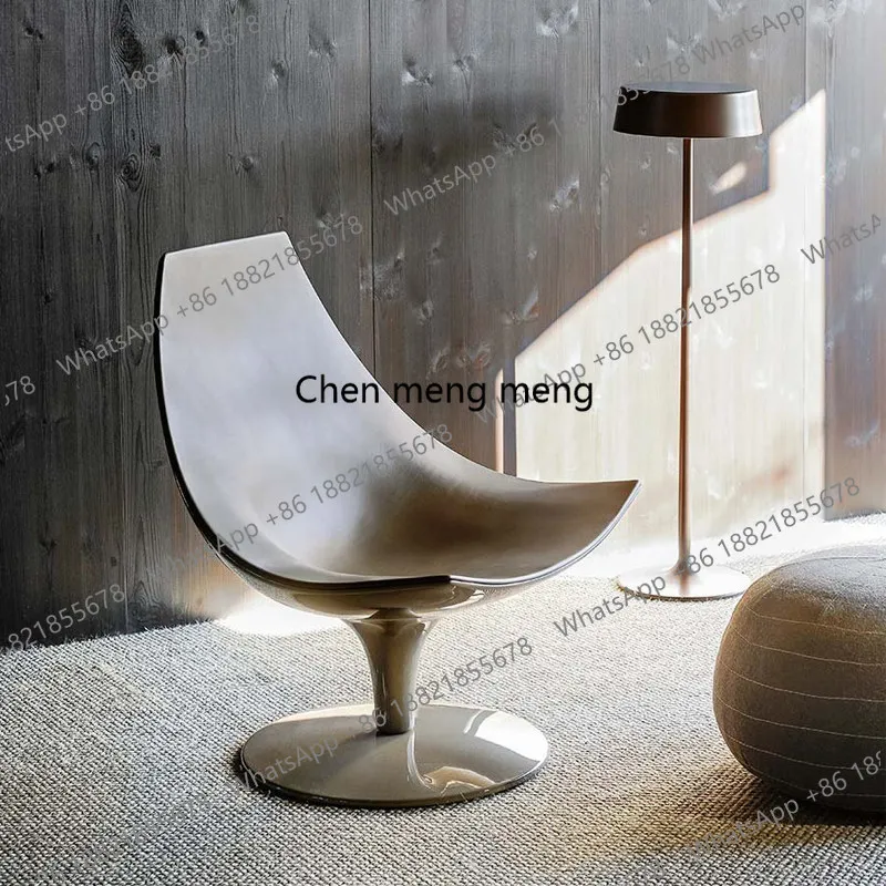 

Italian designer moon chair fiberglass leisure chair baking paint sales department model reception special-shaped chair