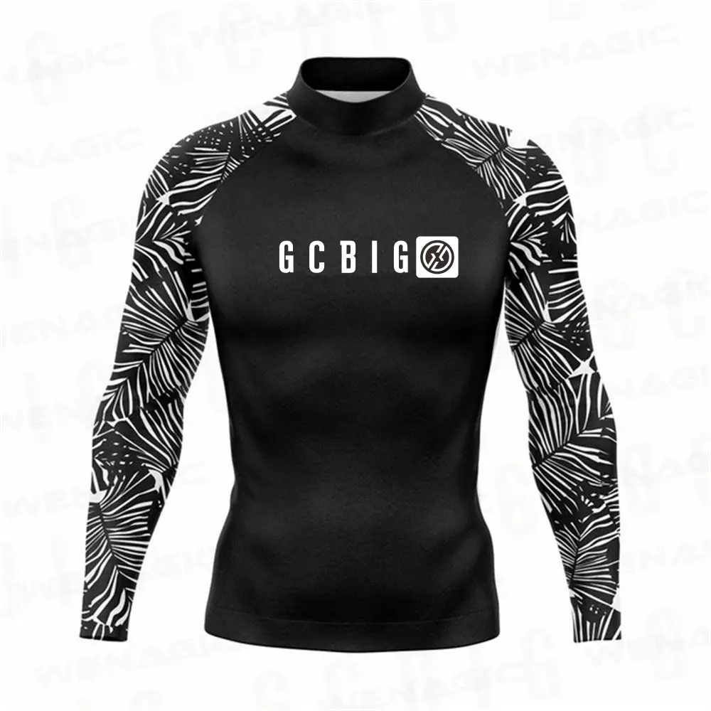 Męskie letnie ubrania do surfingu z długim rękawem Odzież UV SunSpanowanie Obcisła koszulka Rashguard Zestawy gimnastyczne Rash Guards Skórki