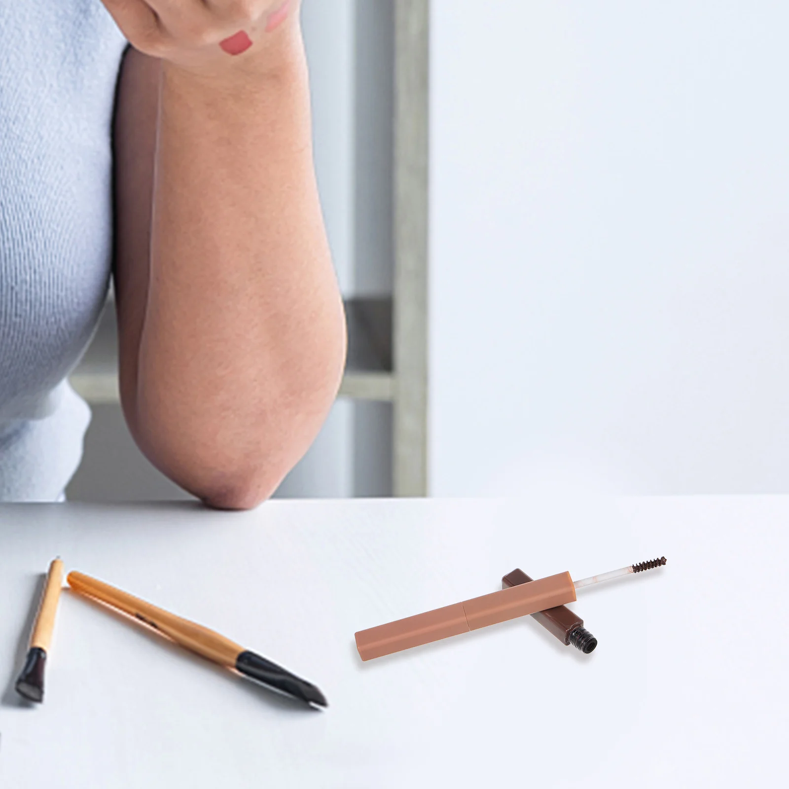 مقاوم للماء بني طبيعي مع جل شفاف لقلم مكياج جل مقاوم للماء استنسل شفاف مقاوم للماء لمكياج الحواجب