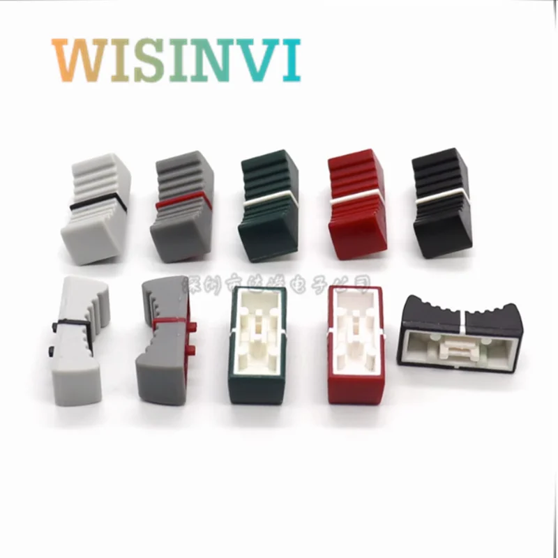 Bild 3: 10 Stück 24*10,5*9mm Gerade Schiebepotentiometer-Mischpult-Druckstange mit Kunststoffkappe, Konsolen-Lautstärkeregler, Innenloch 4MM Schlitz