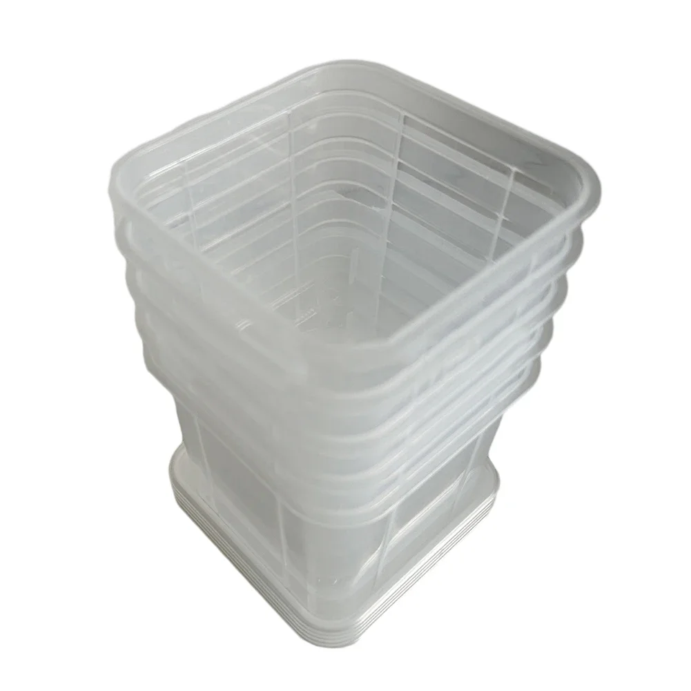 

5pcs Clear Orchid Pot Plastic Orchid Flower Plant Pot For Optimal Growth 10cm Garden Supplies With 5pcs Bottoms