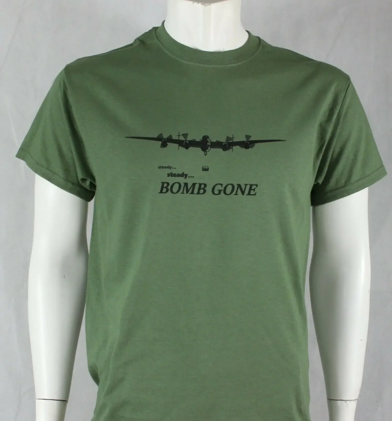 Bomb Gone WWII British RAF Avro Lancaster Bomber T-Shirt 100% Cotton O-Neck Summer Short Sleeve Casual Mens T-shirt Size S-3XL