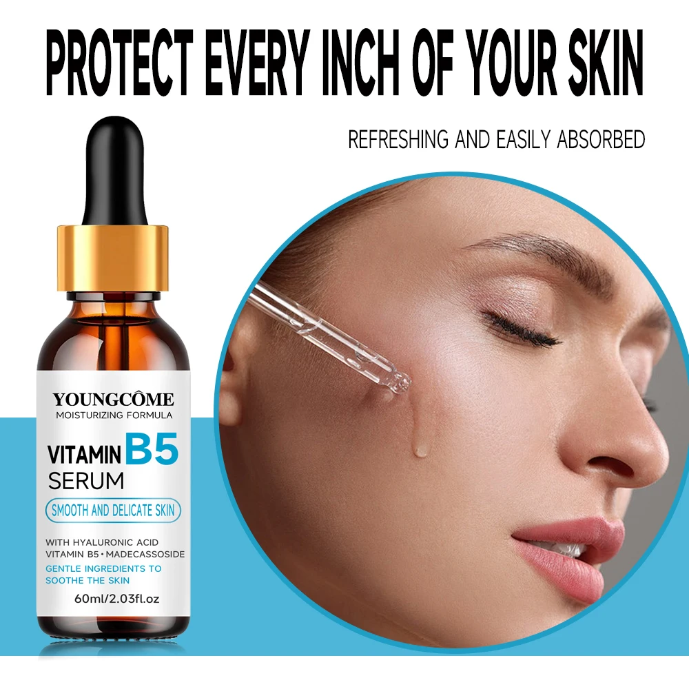 

Vitamin B5 Serum for Face - Hyaluronic Acid & Centella Asiatica Extract | Hydrating, Soothing & Skin-Smoothing Facial Essence