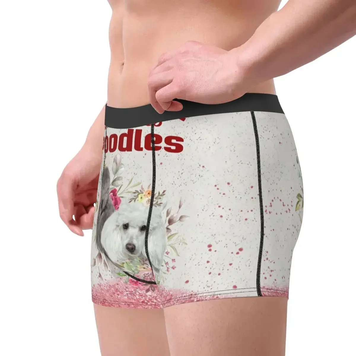 Custom Poodle Graphic Underwear Men Breathbale Pudel Dog Lover Boxer Briefs Shorts Panties Soft Underpants For Homme