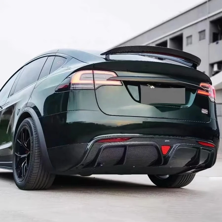High Quality Bodykit for-Tesla Model X 2024+ Dry Carbon Fiber Front Lip Side Skirt Wheel Arch Rear Diffuser Spoiler Body Kit