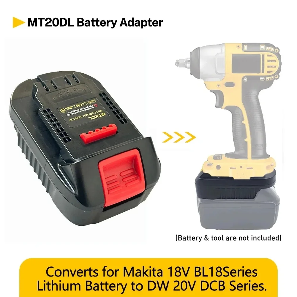 

For Makita 18V Lithium Batteries MT20DL Battery Adapter Converter Compatible with For DeWalt 18V/20V Lithium Battery Power Tools
