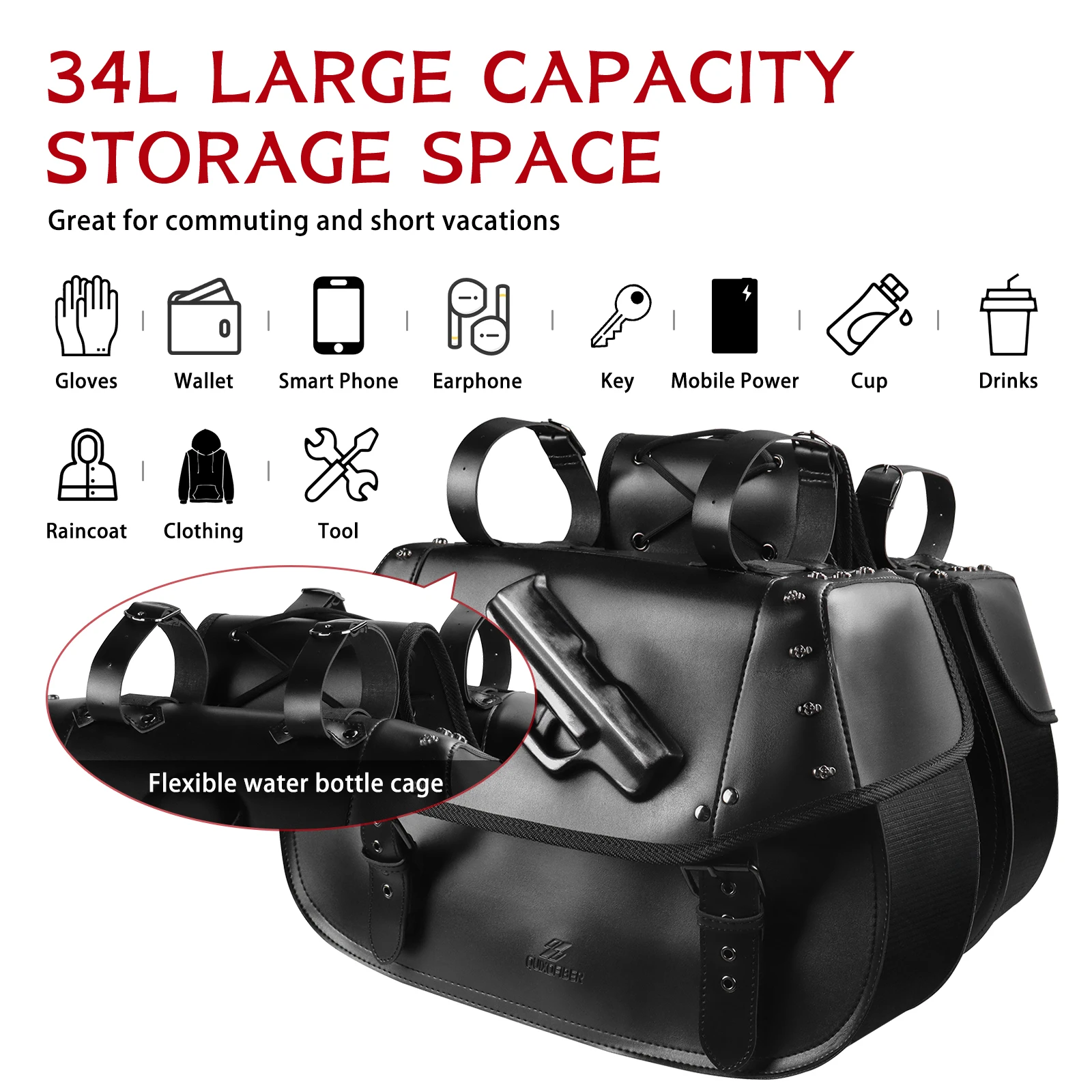 2 Stück Universal Fit Motorrad Packt aschen Gepäck Sattel taschen Seiten aufbewahrung gabel Reisetasche Box