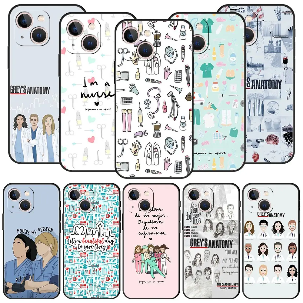Capa de Celular Grey's Anatomy para iPhone 17 16 15 14 13 12 11 Pro Max 17 Air Plus, Antichoque, em TPU Macio, Fundas Capas Coque