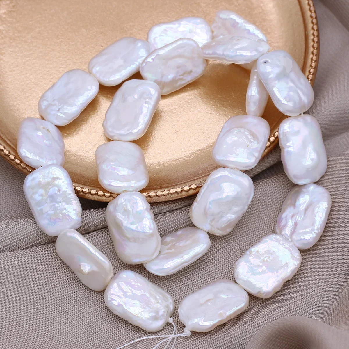 13x18mm Natural Pearl Baroque Freshwater Pearl Rectangular Beads for Jewelry Making DIY Necklace Earrings Bracelets Accessories