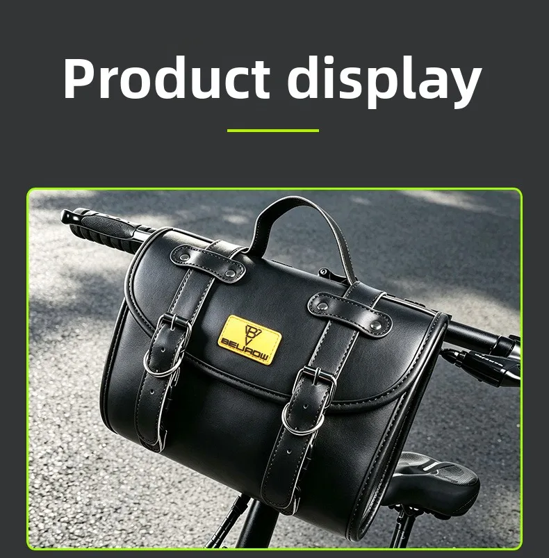 4,6L Wasserdichte Retro-Punk-Stil Fahrrad-Lenkertasche, Vordere Aufbewahrungstasche für Mountainbike, Faltbares E-Bike, Roller – Detail 9
