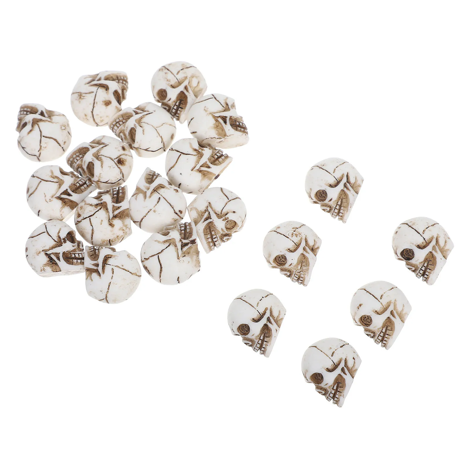 

20Pcs Halloween Resin Skulls Tiny Realistic Looking Ornaments Festive Table Decor Spooky Party Props Tiny Skulls for Crafts