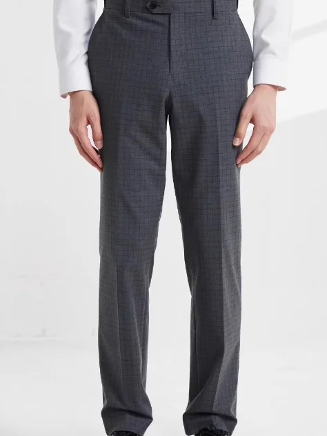 

Удобные мужские осенние брюки в стиле вестерн Stand Fit Busin, повседневные длинные двубортные брюки в полоску с узором све