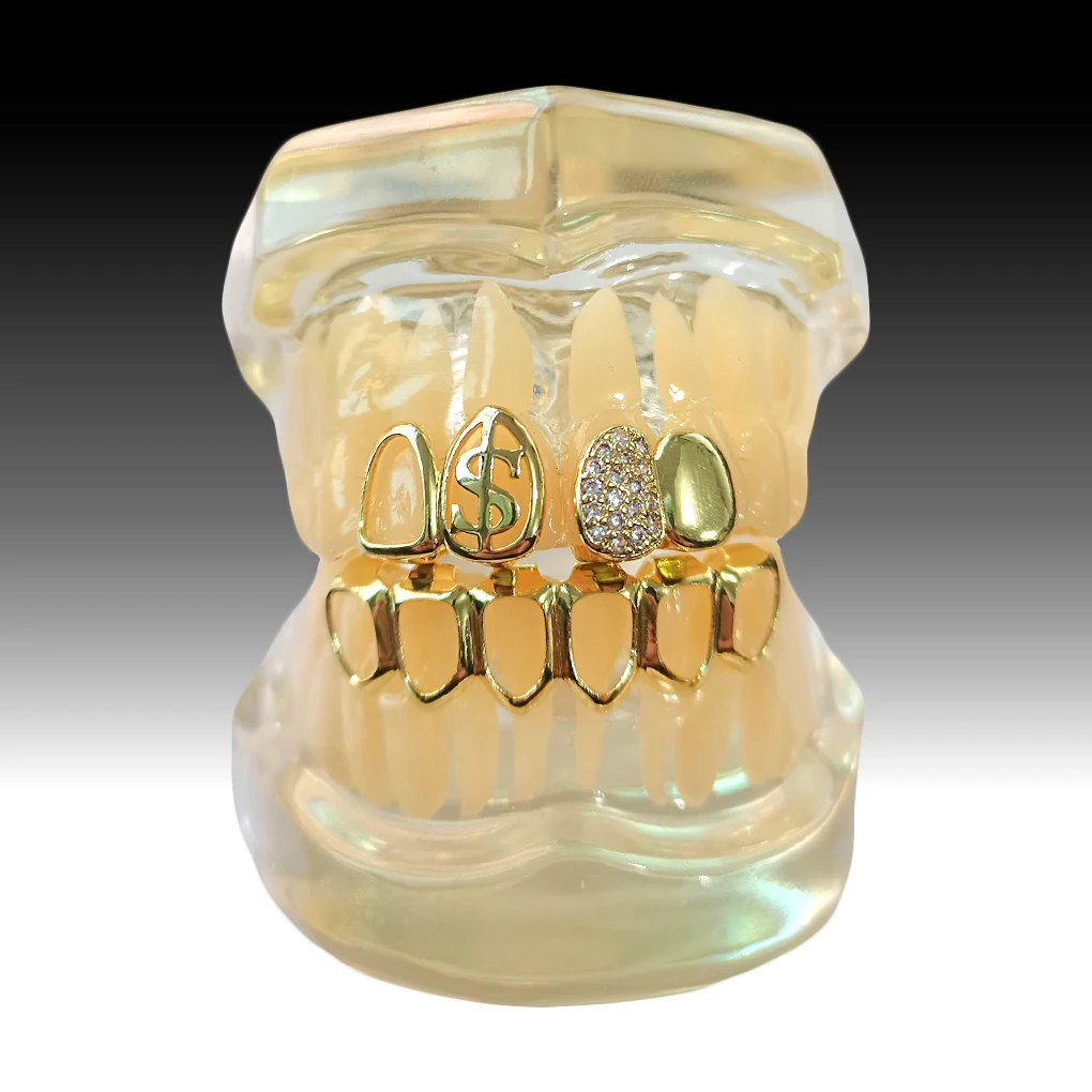 مجوهرات أسنان الهيب هوب المجوفة بالدولار مناسبة للارتداء في الملاهي الليلية وعيد الميلاد وحفلات أعياد الميلاد #2