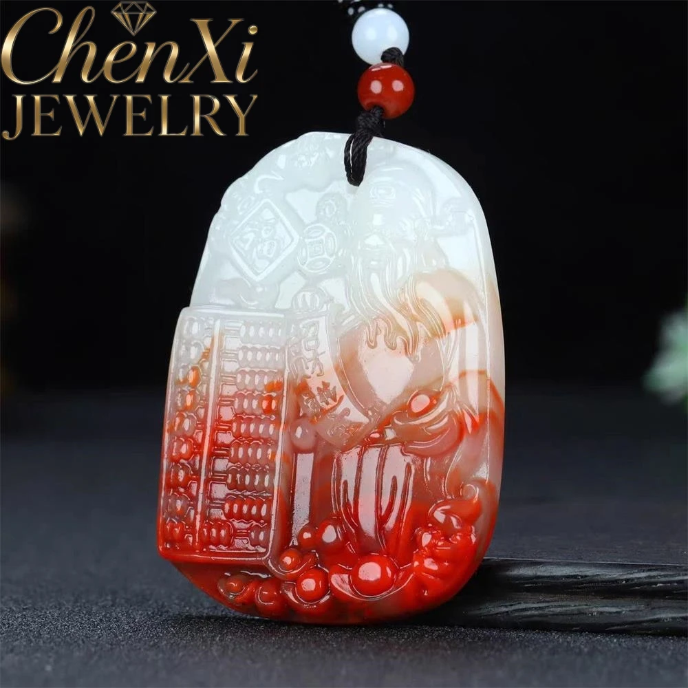 

High-End Natural Hetian Jade Wealth God Pendant Luxury Quality Fashion Fine Jewelry Amulets And Mascots Exquisite Charms Elegant