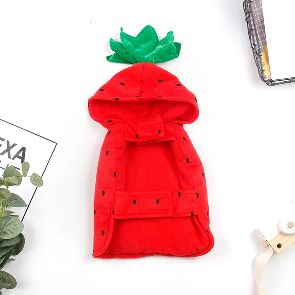 

1pc Strawberry Costume Dog Hoodie For Small Dogs Puppy Halloween Outfit Pet Apparel Supplies Festival Cosplay Pomeranian Poodle