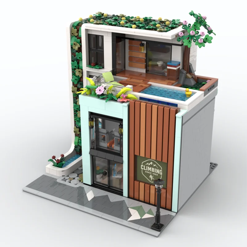 وحدات بناء المدينة Moc قوالب بناء وحدات تسلق الصالة الرياضية والشقة التكنولوجيا كتل عيد الميلاد لتقوم بها بنفسك لعبة هدية البناء #3