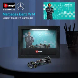 Bburago 1:43 Lewis Hamilton Photo Frame Version Mercedes-AMG W14 #44 Formula 1 Model Car With LED Light Collection