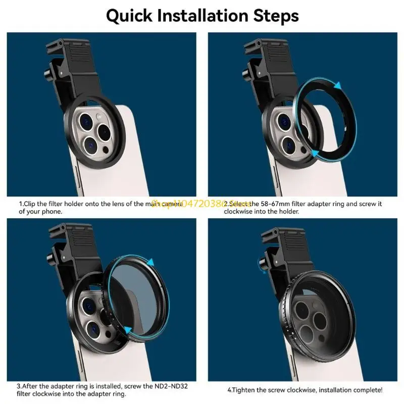 K0EA Circular Polarizer Filter for Phone 16 Clip-On CPL Filter Camera Lens Filter