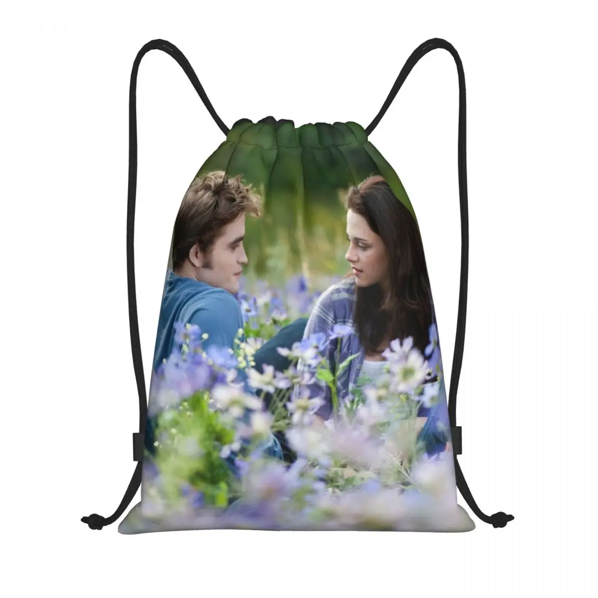 

The Twilight Saga Movie Drawstring Bags Soccer Backpack Gym Sackpack Edward Bella Isabella String Bag for Running