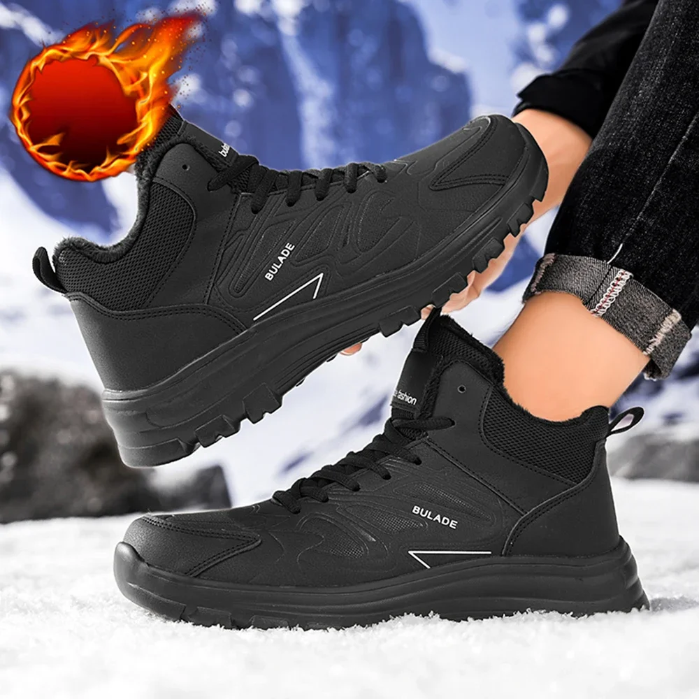 Men Winter Snow Boots with Fur Outdoor Sneakers Men Shoes 2026 New Male Warm Footwear Ankle Boots for Men Botines Botas Hombre