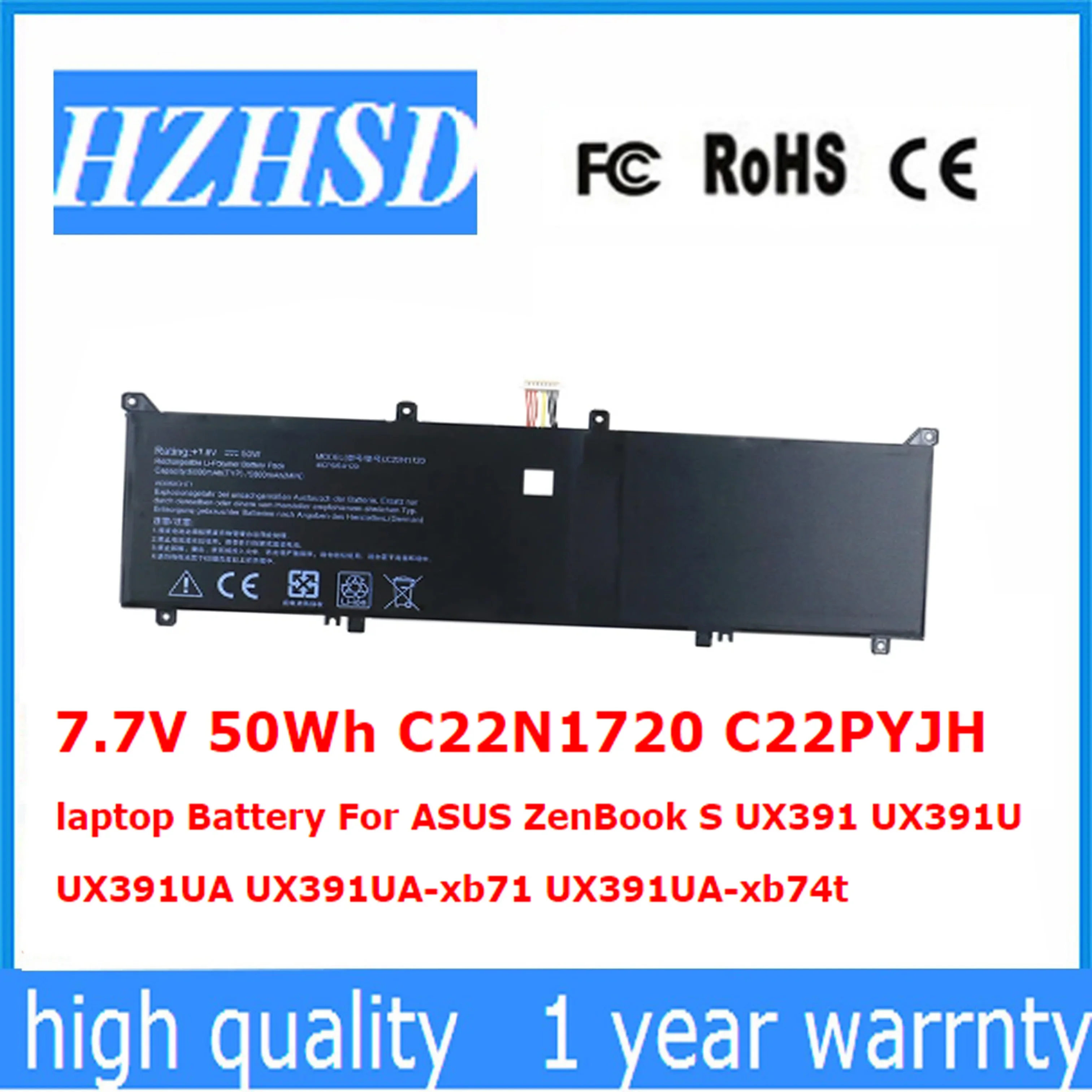 

7.7V 50Wh C22N1720 C22PYJH laptop Battery For ASUS ZenBook S UX391 UX391U UX391UA UX391UA-xb71 UX391UA-xb74t