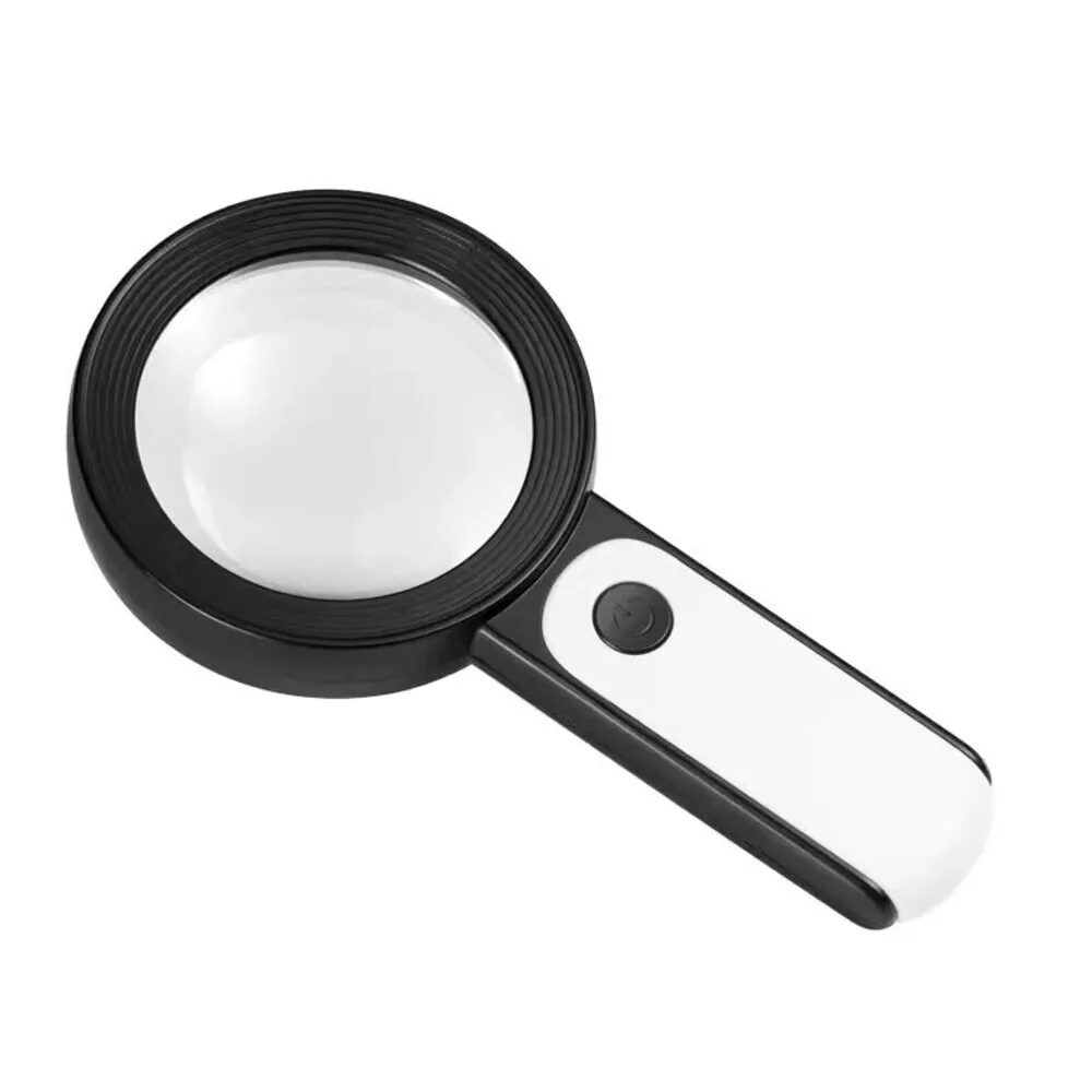 30X Handheld Magnifier with 18 LED Lights Adjustable Cool Warm Light Perfect for Elderly Reading Crafts Close Work