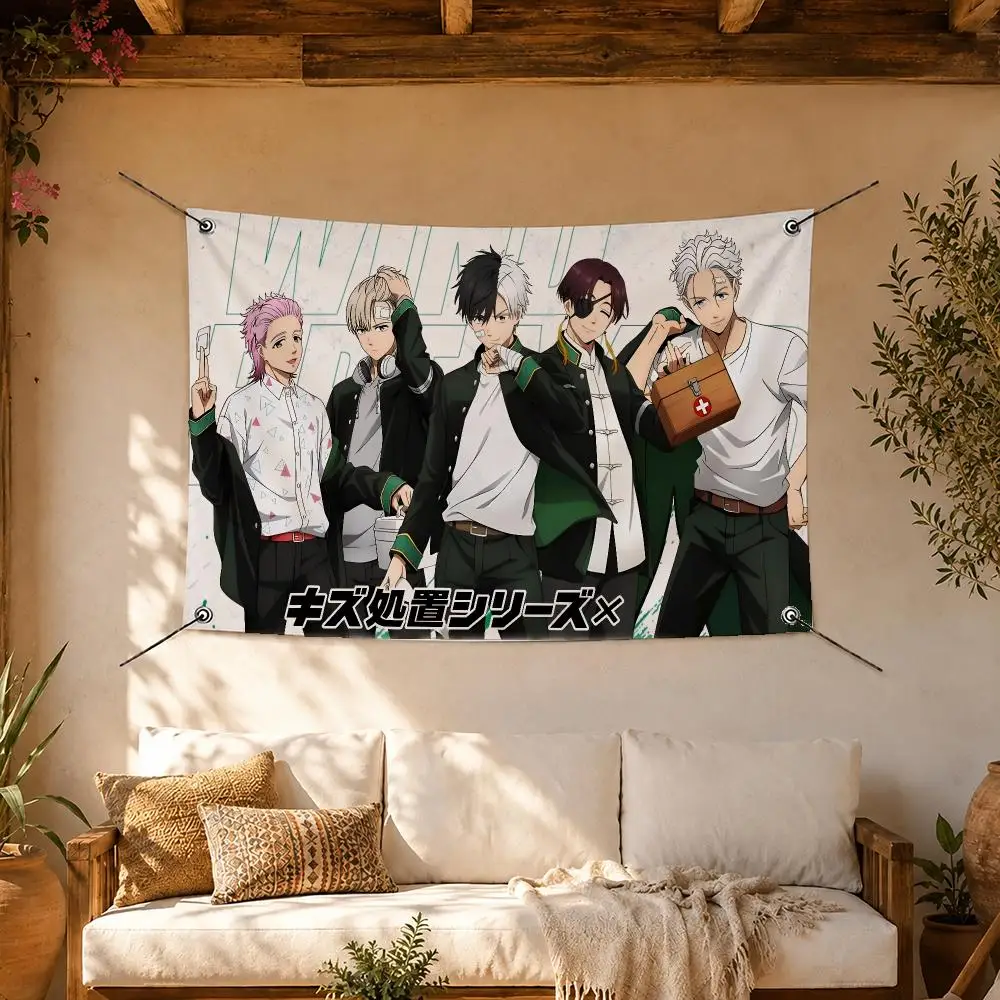 Hot Anime Wind Breaker Flags Room Home Decor Wall‑Hanging Art Banner, Outdoor for Bedroom Party Background Decoration
