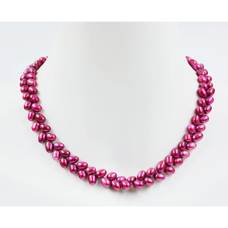 

Exquisite/Pretty! girl necklace. 6MM AAA Natural Baroque Wheat Ear Shape Pearl Necklace 16"