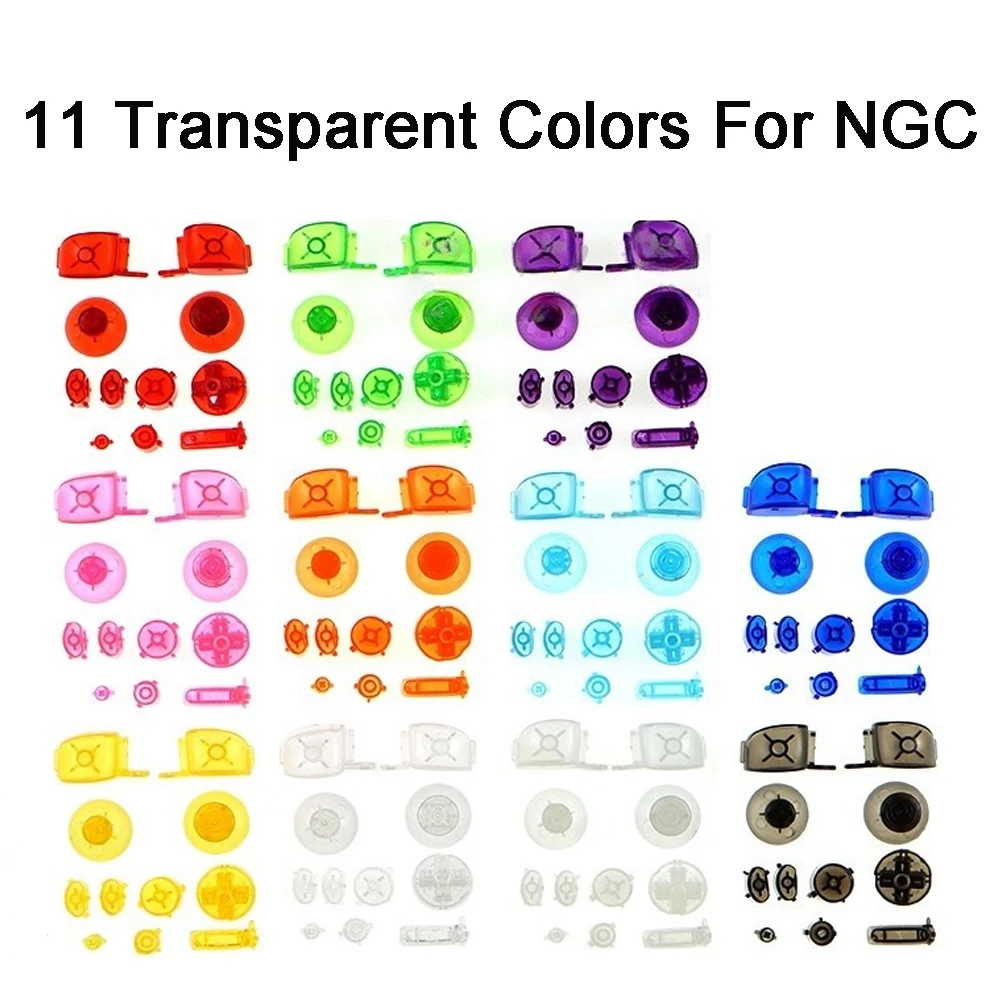 YuXi 10 Transparent Colors 1SET For NGC Full Button Set Handle Maintenance Accessories Console Cross Key Home Button ABLR Button