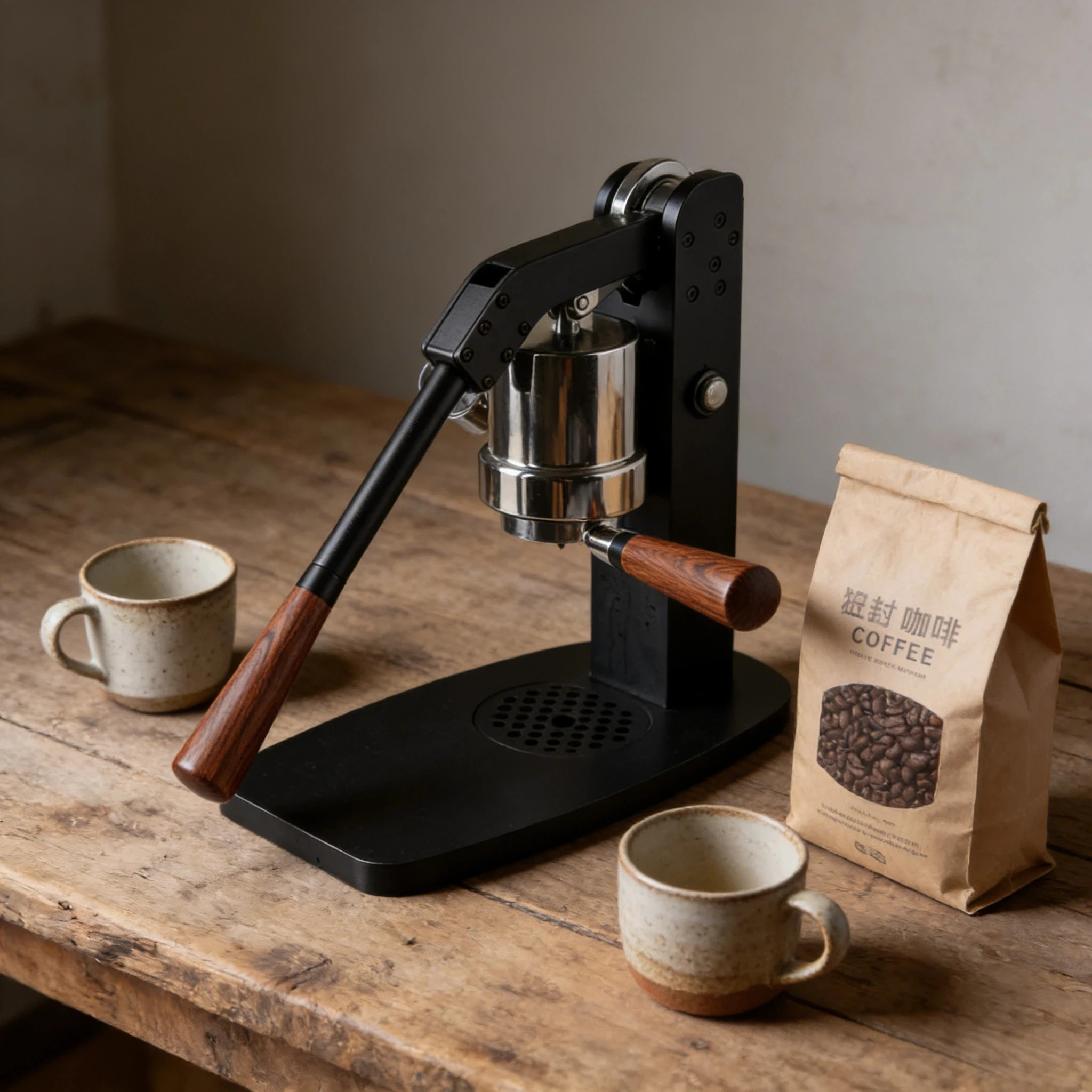 Effortless Hand Pressed Coffee Maker with Pressure Gauge One-Button Operation Portable ManualEspressoMachineforHome ravelCamping