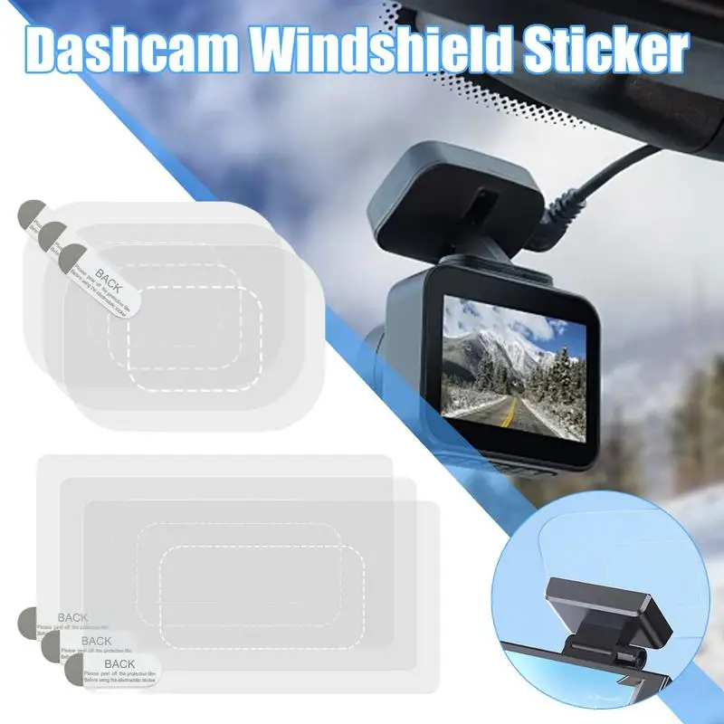 Dashcam ملصق الزجاج الأمامي 6 قطعة ملصق الزجاج الأمامي ملصقات كهرباء لكاميرا داش كام شفافة الزجاج الأمامي فيلم ملصق الشاشة