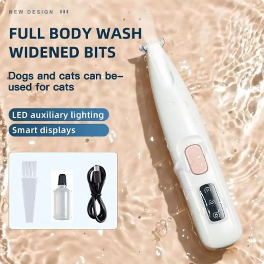 Cordless Electric Dog Hair Trimmer with LED Smart Display Pet Foot Shaver Low Noise Hair Repair Pet Paw Trimmer Cat Dog