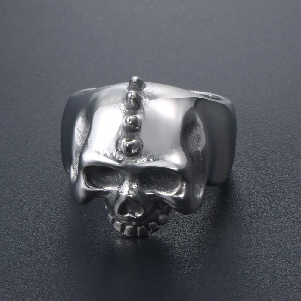 NEW Helmet Skull Titanium Steel Ring EDC Portable Rings Punk Accessories Gift For Men Outdoor Self defense tools